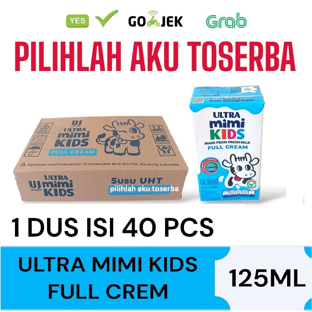 

Susu Ultra Mimi Kids FULL CREAM 125 ml - (1 DUS ISI 40) - GOJEK/GRAB