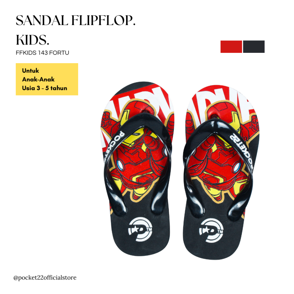 POCKET22 SANDAL MOTIF ANAK-ANAK - FFKIDS 143 FORTU UNTUK USIA 3 - 5 TAHUN TERBARU