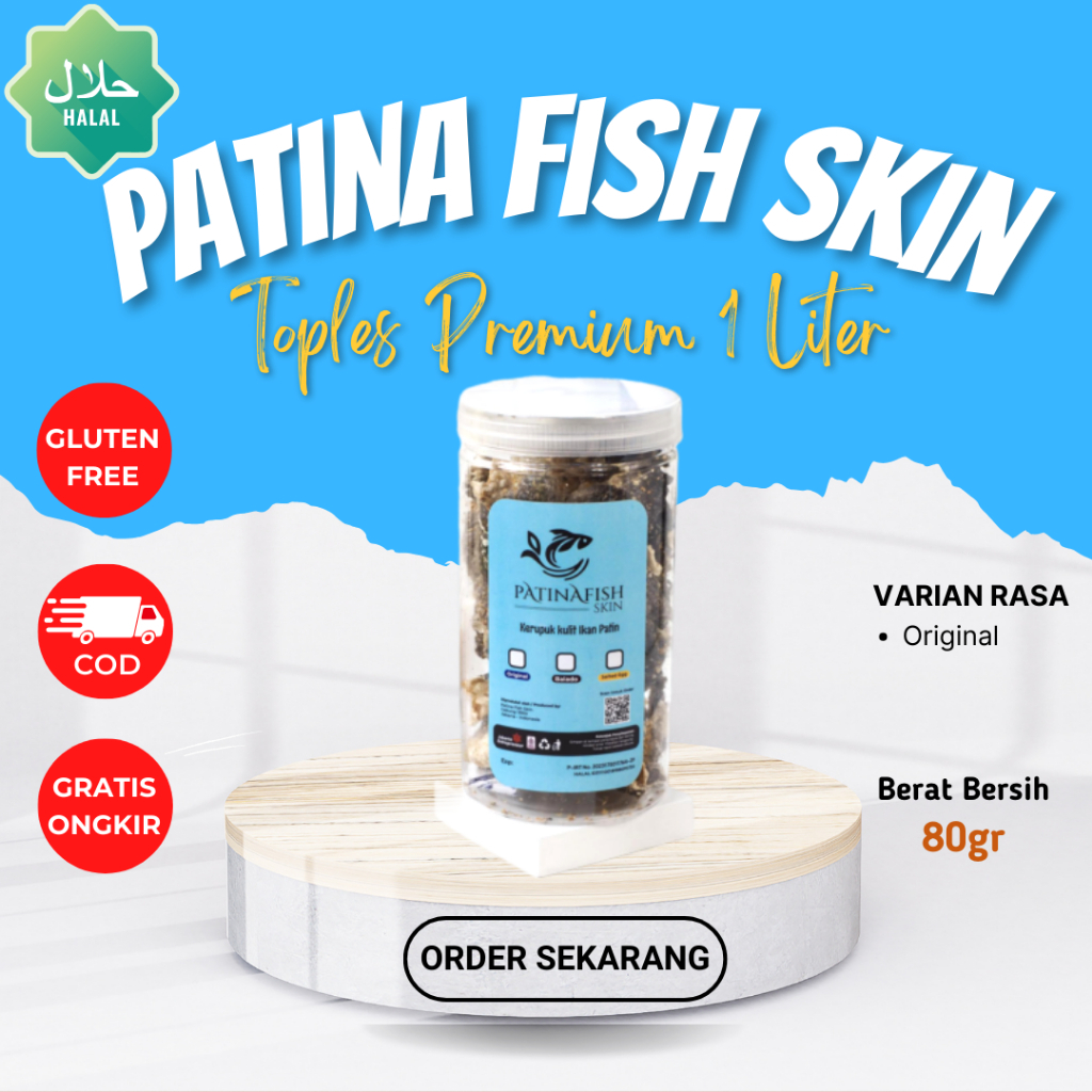 

Kerupuk Kulit Ikan Patin Kemasan Toples 1 Liter 80g Original Fish Skin - Cemilan Keripik Lokal Gurih Premium HALAL