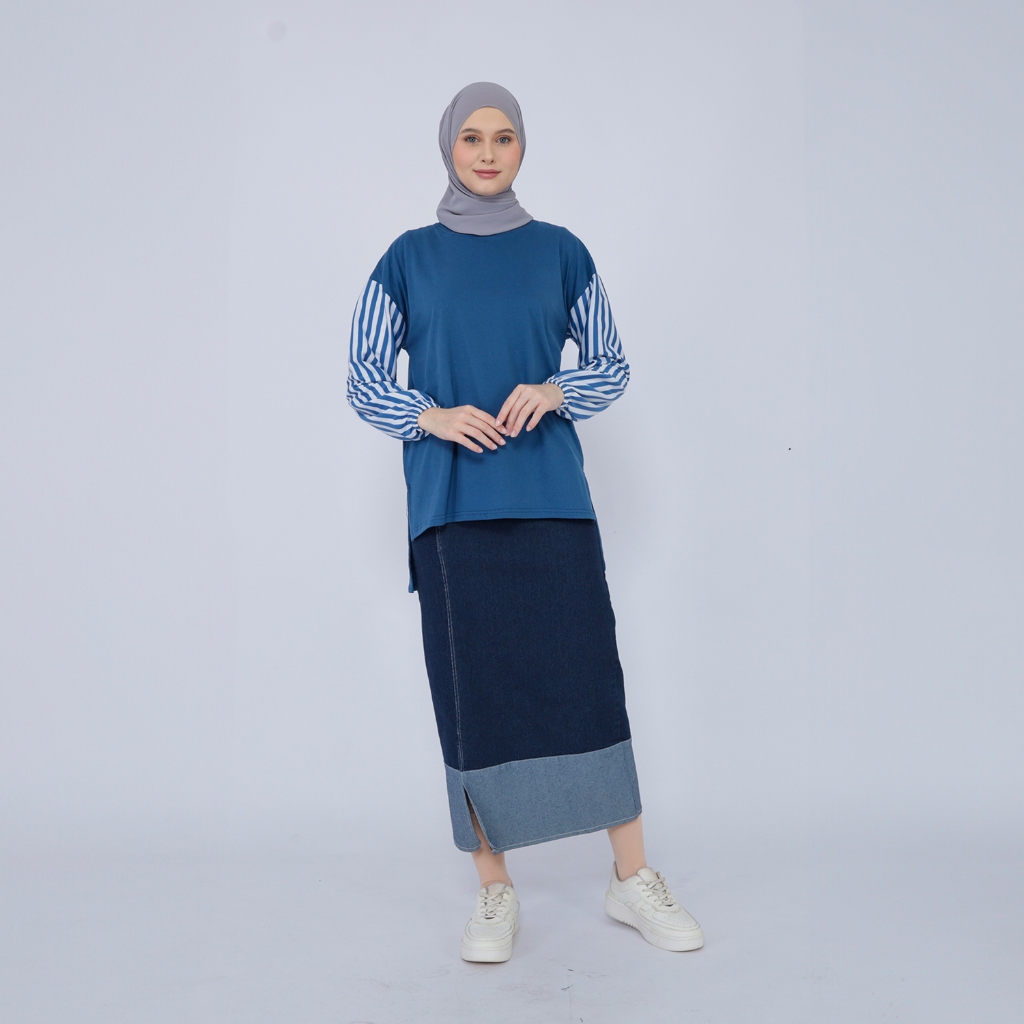Atasan Kaos Polos Tunik Wanita Cotton Tebal Lembut