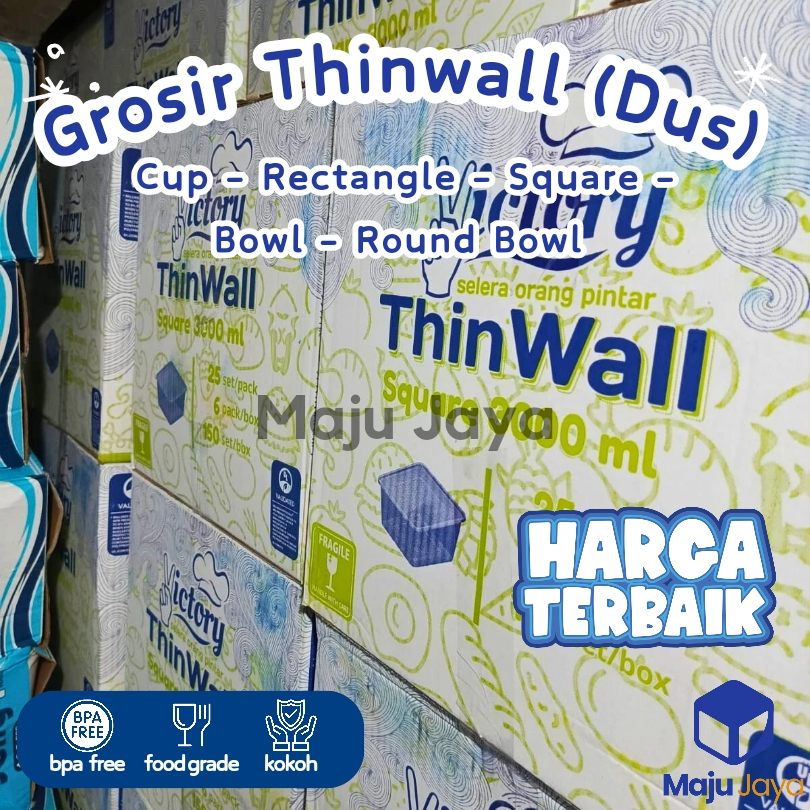 Maju Jaya - Grosir Thinwall All Varian Dus Cup Bowl Round Rectangle Square 25 35 60 100 150 200 250 