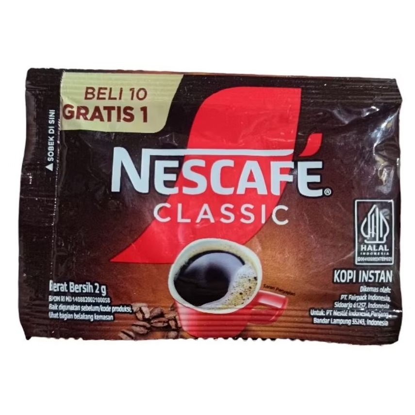

Kopi Nescafe Classic 2gr Kopi Hitam Instant Tanpa Gula Kopi Bubuk