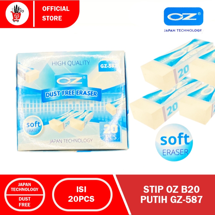 

STIP | ERASER | PENGHAPUS KARET OZ B20 PUTIH GZ-587 (1PCS)