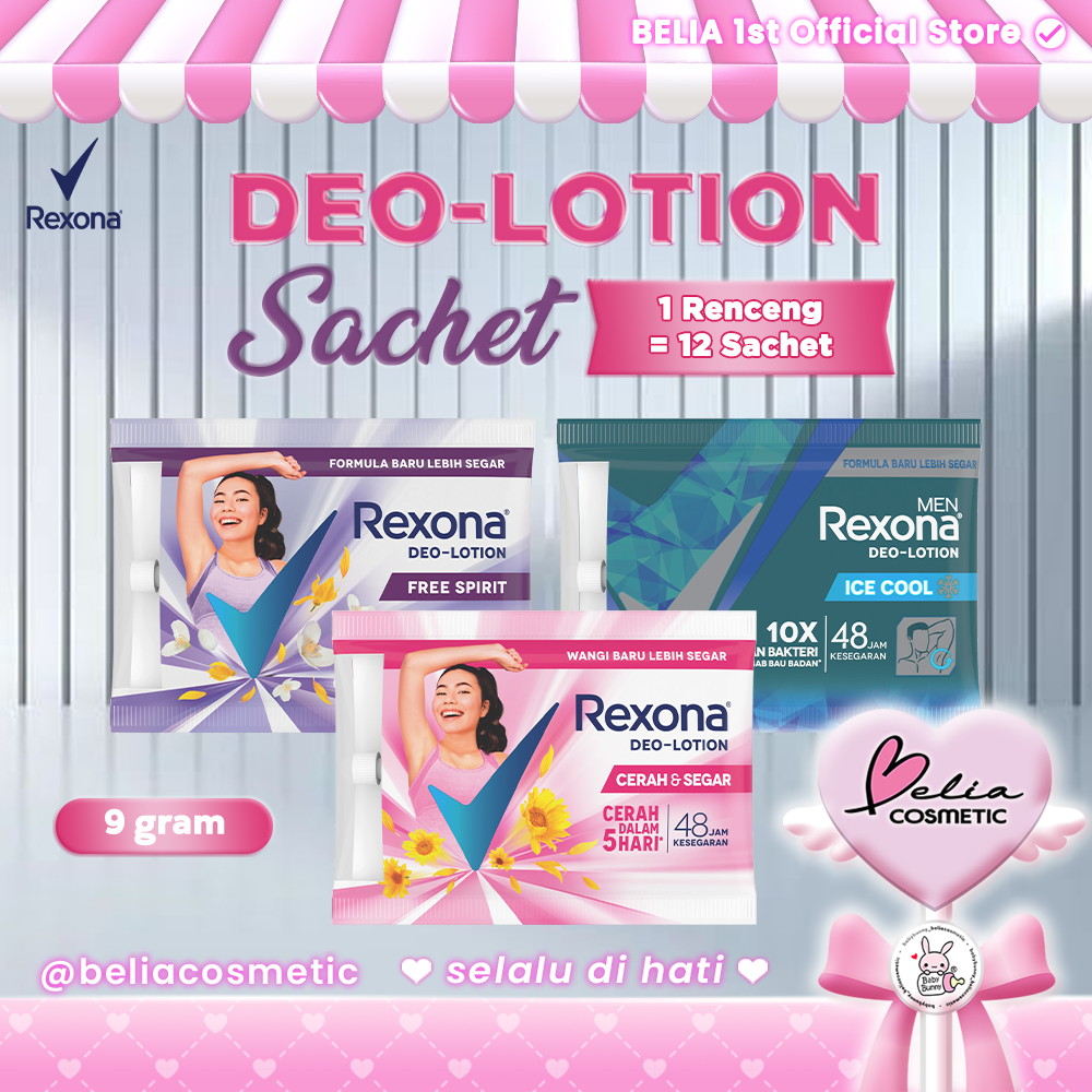 ❤ BELIA ❤ REXONA 1 RENCENG Deo-Lotion Sachet 9g | Dedodorant | Anti Bau Badan | Rexona Men | UNILEVE
