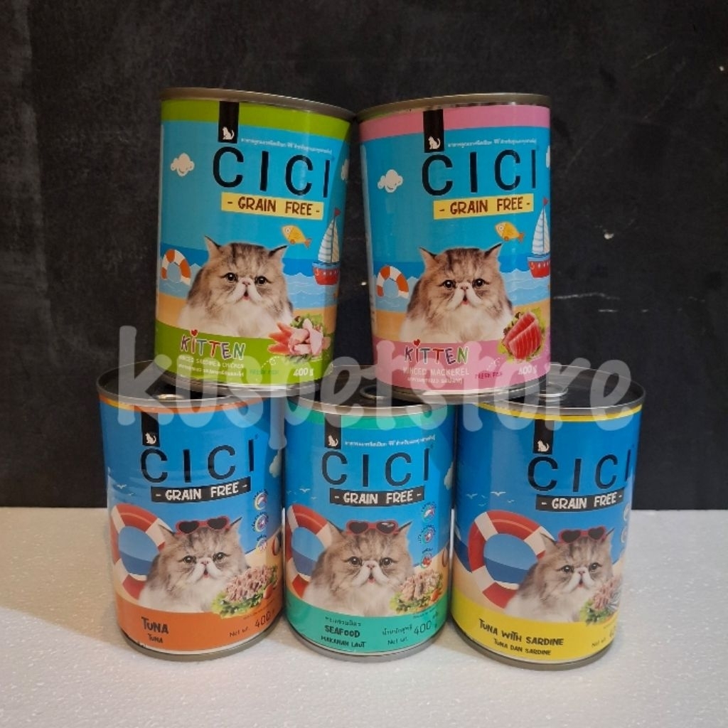 Makanan Kucing / Makanan Basah Kaleng Cici Grainfree 400gr Adult / Kitten