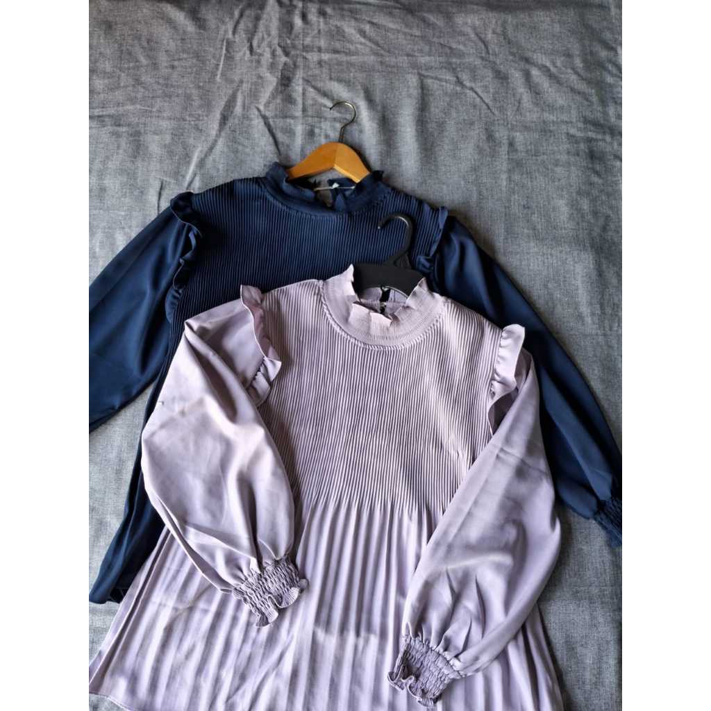 ATASAN BLOUSE MOSCREPE PREMIUM PLISKET || BLOUSE PLISKET