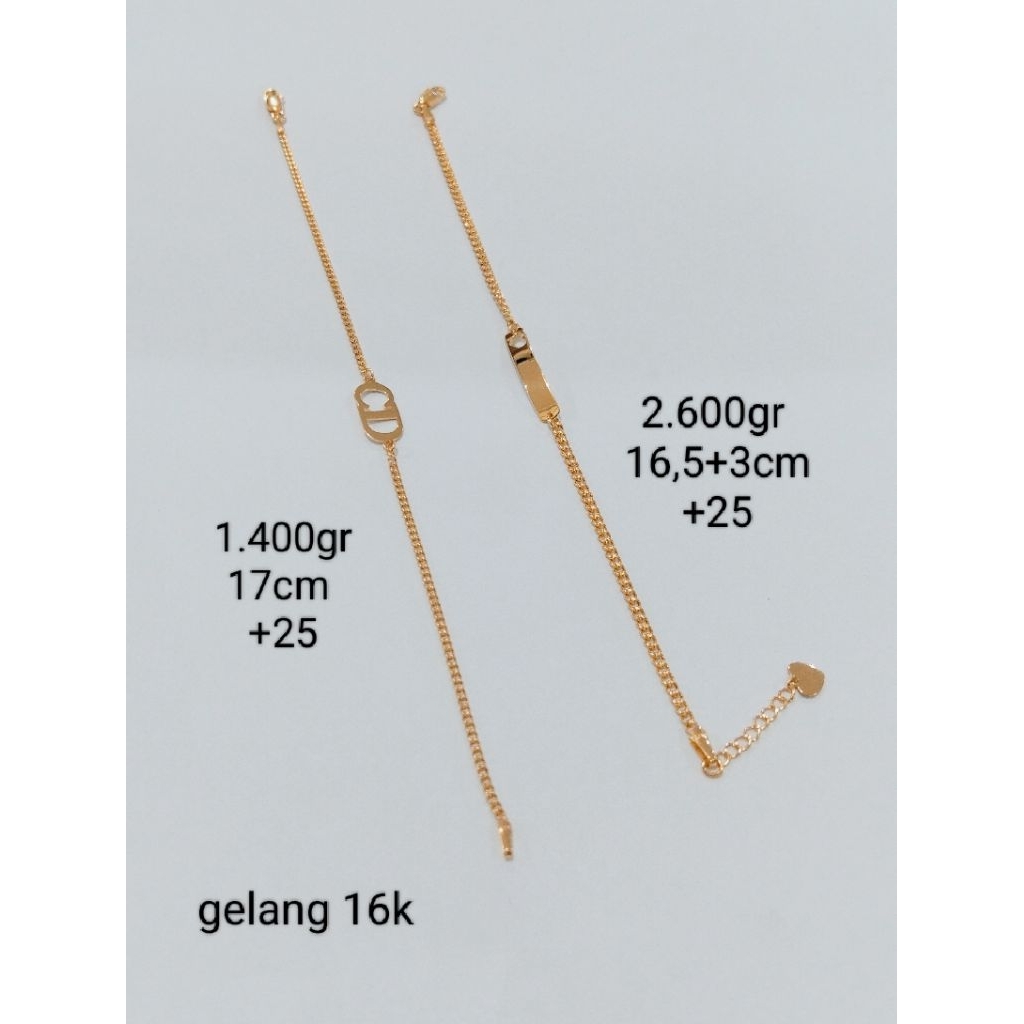gelang emas 16 karat