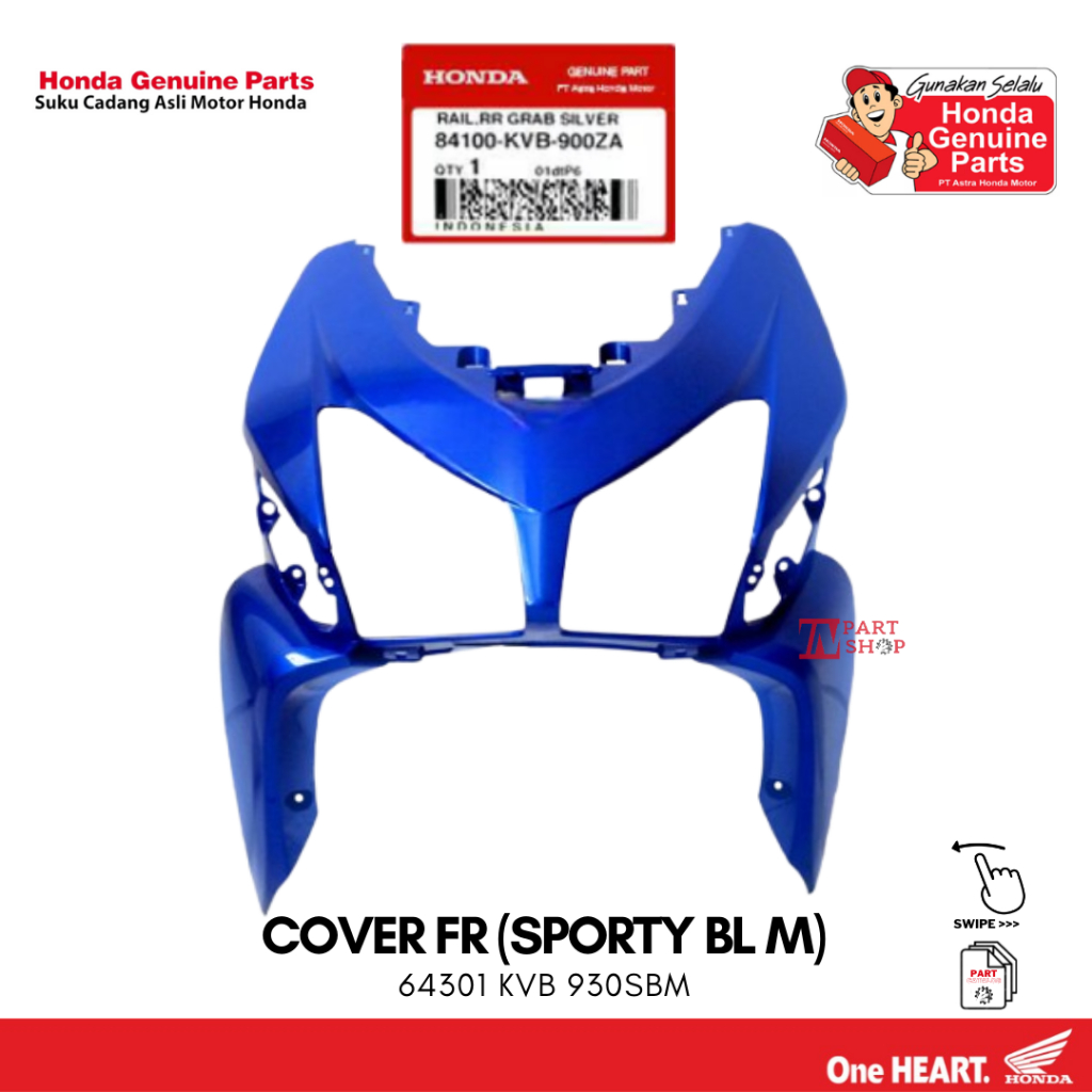 Cover Depan Biru Tua (Cover FR (SPORTY BL M)) - Vaario 110 Karbu / 64301-KVB-930SBM