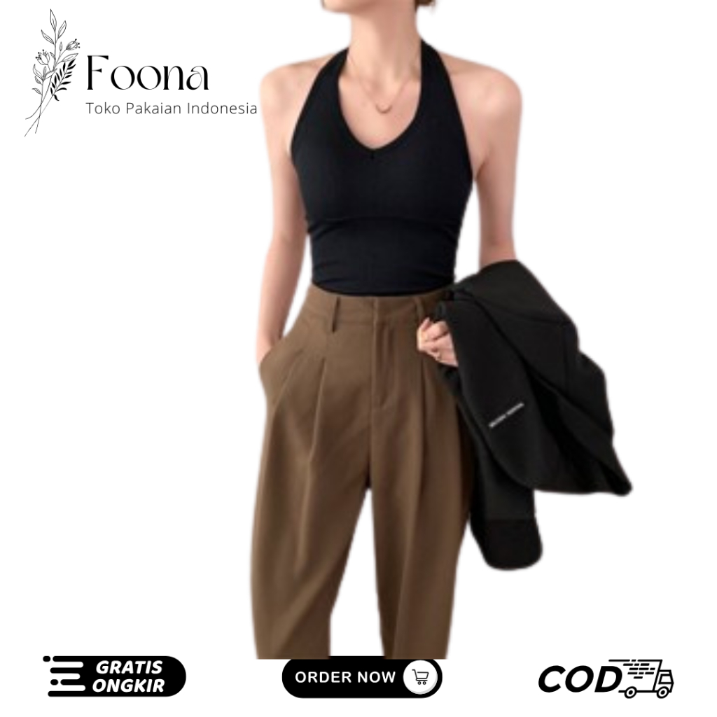 Foona - BR183 Tank Top Wanita Korean Sexy Tanpa Kawat Tanktop Premium Import
