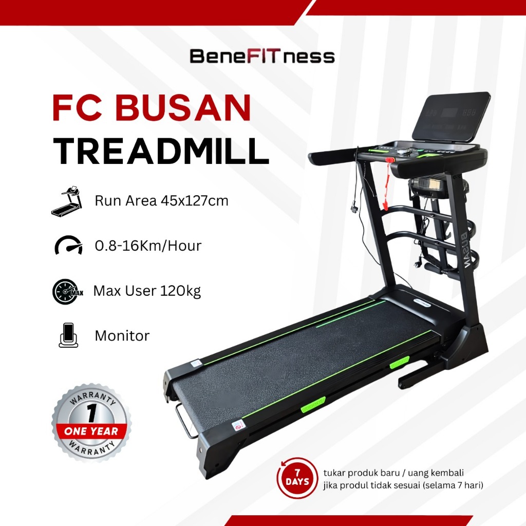 Treadmill Lipat Elektrik FC Busan WalkingPad Running Walking Fitness Olahraga Gym Pad Compatible