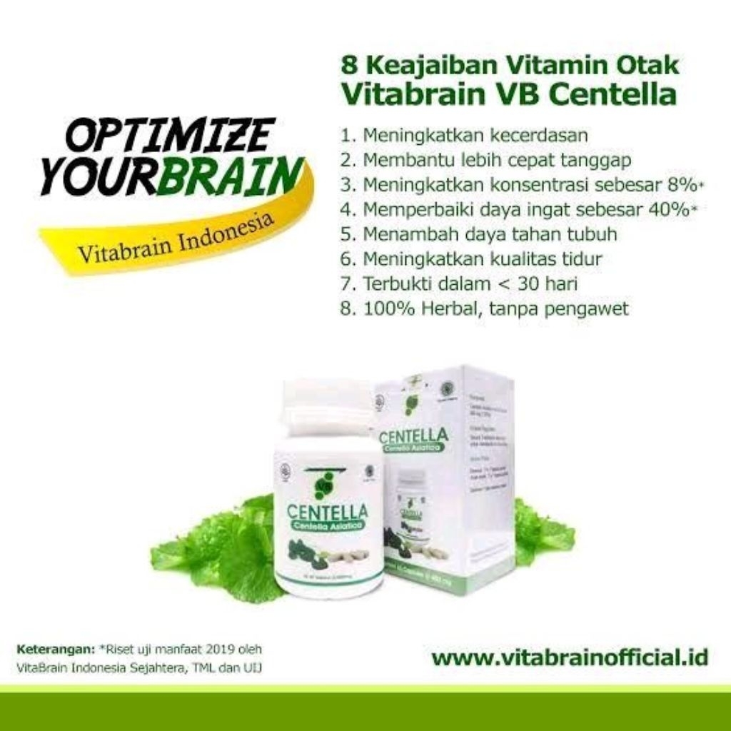 VitaBrain VB Centella | Vitamin Otak Terbaik | Distributor VitaBrain