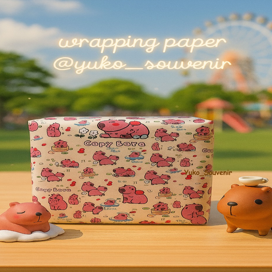 

Kertas Kado Capybara Glossy Tebal Mengkilat Kertas Kado Anak Karakter Capibara Glossy