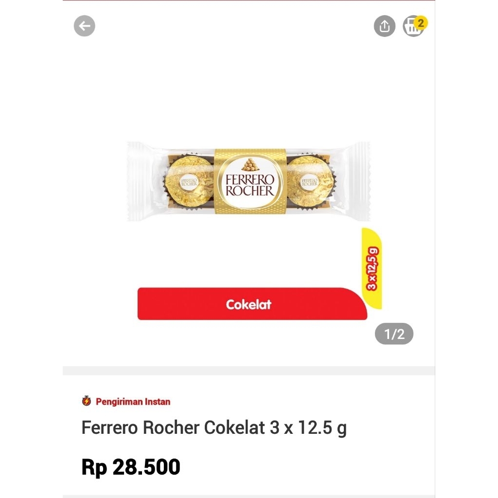 

Ferrero rocher coklat 3×12.5gr