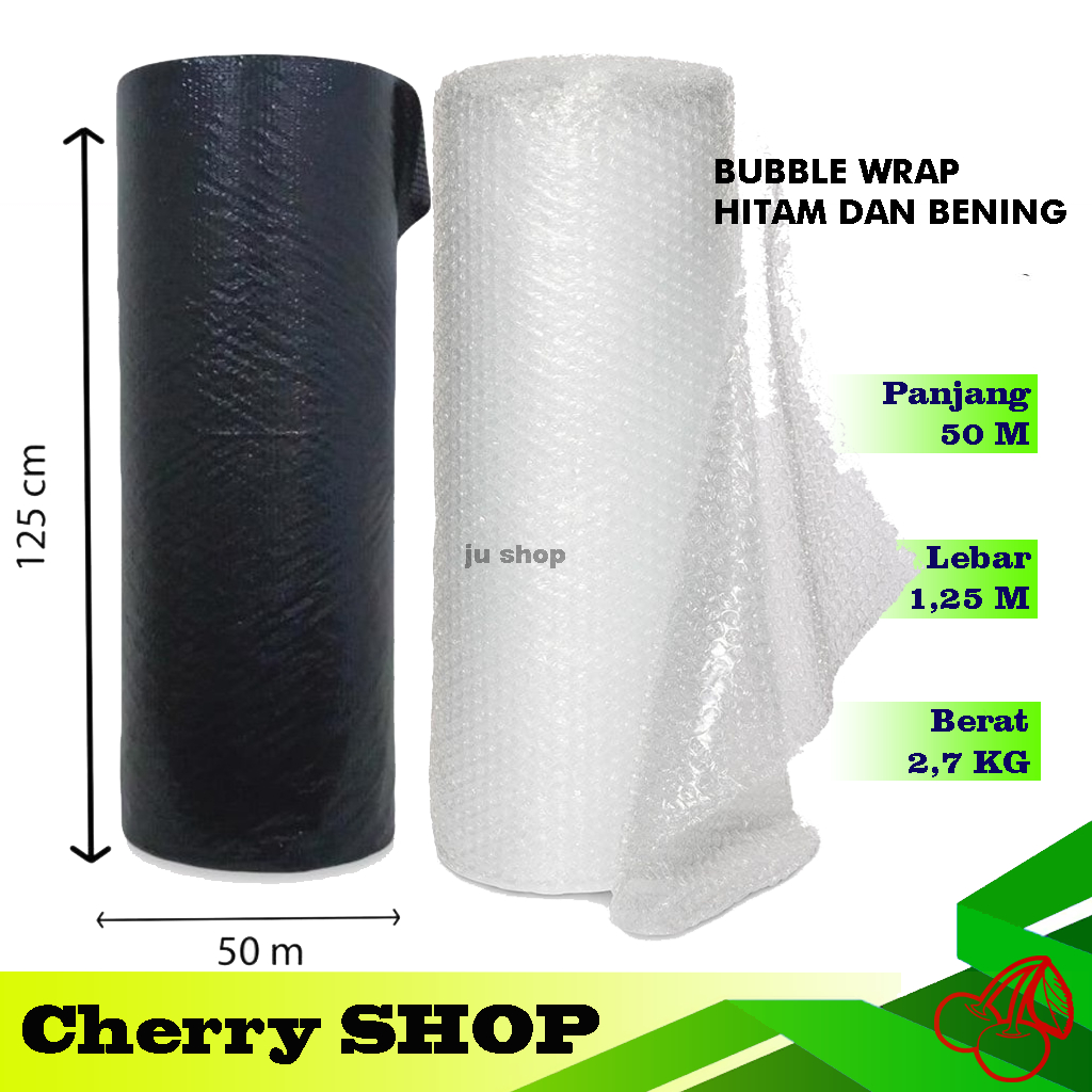 

PROMO Bubble Wrap BENING ATAU HITAM Packing OnlineShop 2.7Kg Roll 50mt x1.25mt