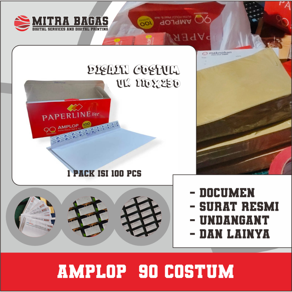 

Cetak Amplop Surat/Instansi/Undangan 90 UK 110x230
