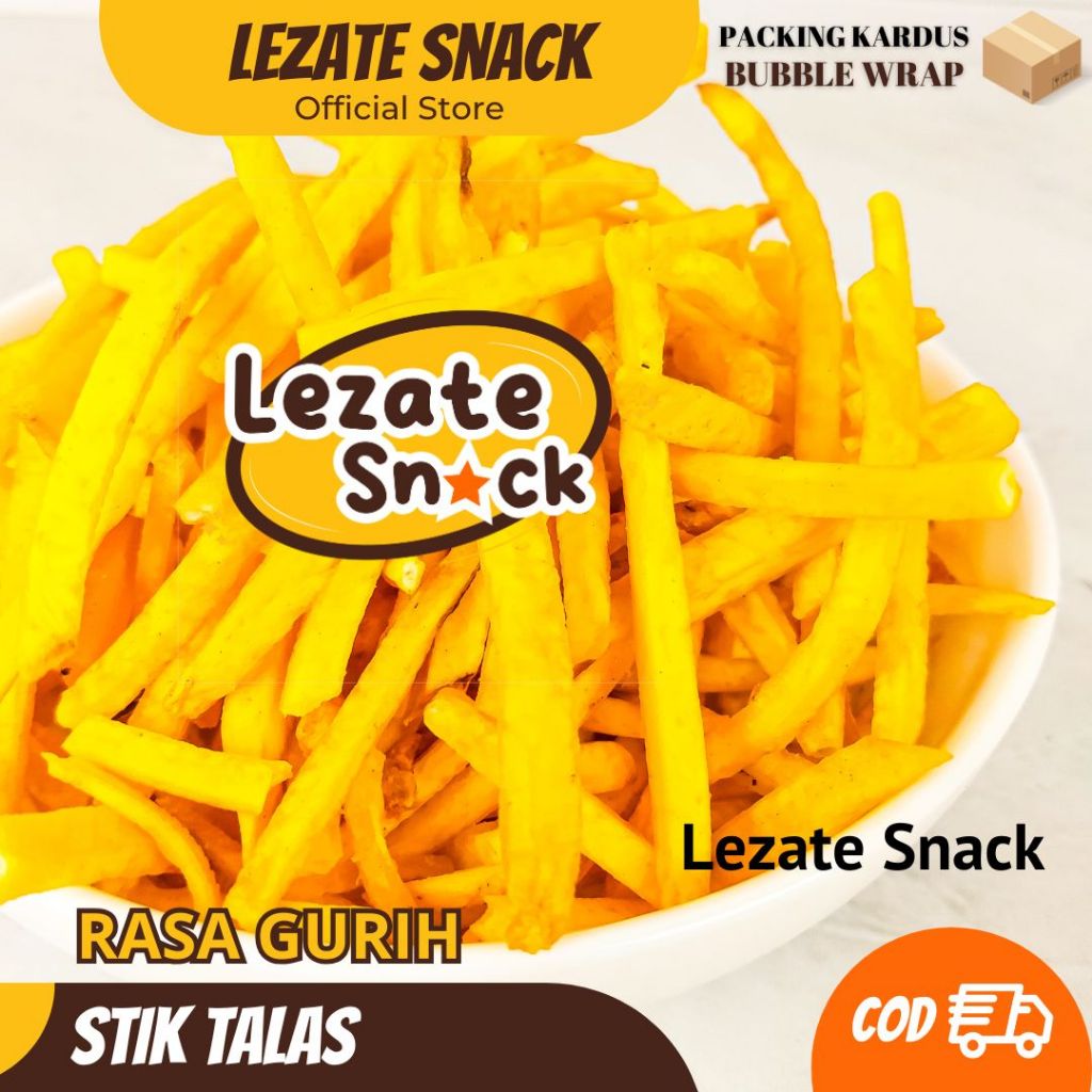 

Kripik Talas 1KG Gurih Asin Kiloan Murah Renyah Enak / Stik Talas Tales Kuning Gurih Asin Snack Lezate Snack SEDAP SNACK