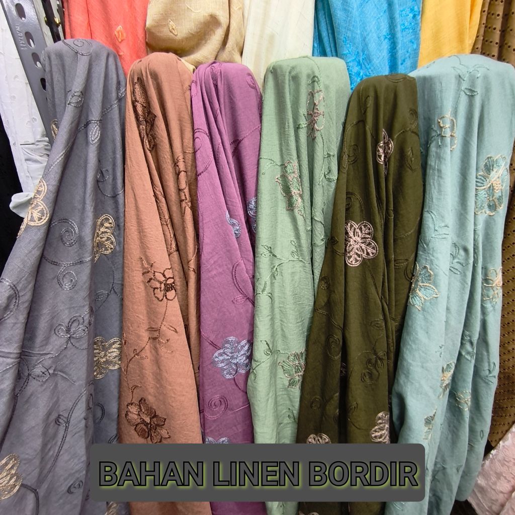 Kain Linen Bordir/Linen Bordir Premium [harga ½ meter]