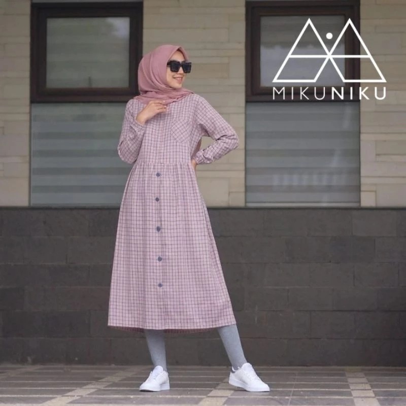 INJI MIKUNIKU TUNIK JASMINE LILAC, ALIZA LILAC & BLACK