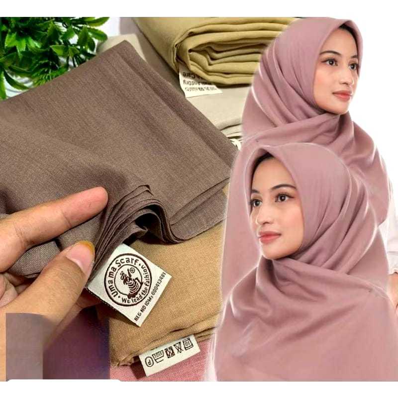 Hijab Basic Voal Jahit Umama Jilbab Hijab Kerudung 110x110cm Segiempat Polos Umama