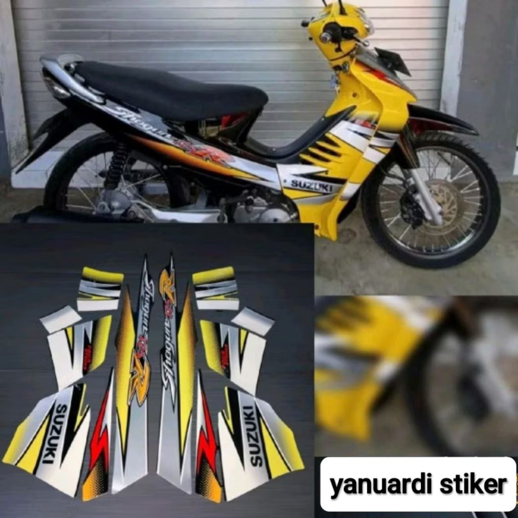 STRIPING STIKER LIST SHOGUN R 125 TAHUN 2005 HITAM KUNING SHOGUN 125 R KUNING HITAM 2005