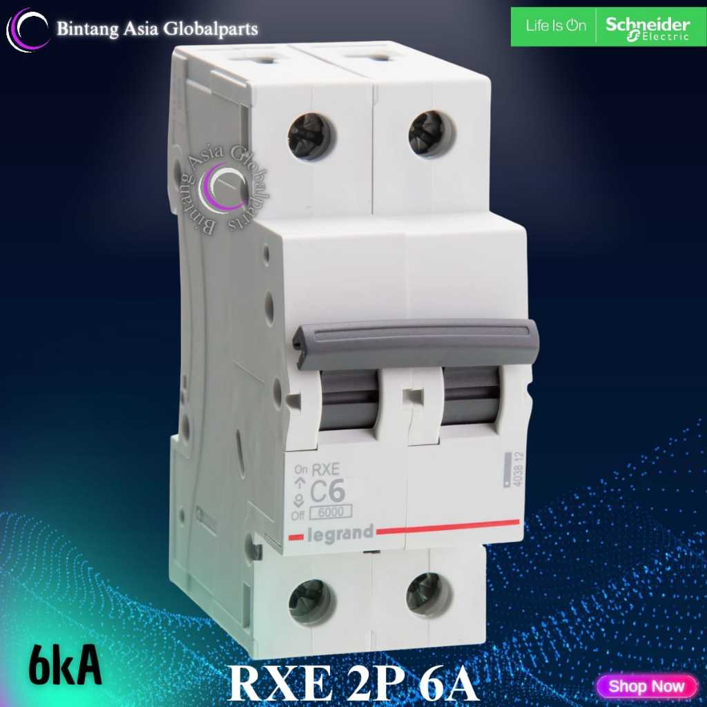 MCB 2p 6a Legrand Original / MCB 2 Phase 6 Ampere RXE Ori / MCB 2 Pole 6a 6kA
