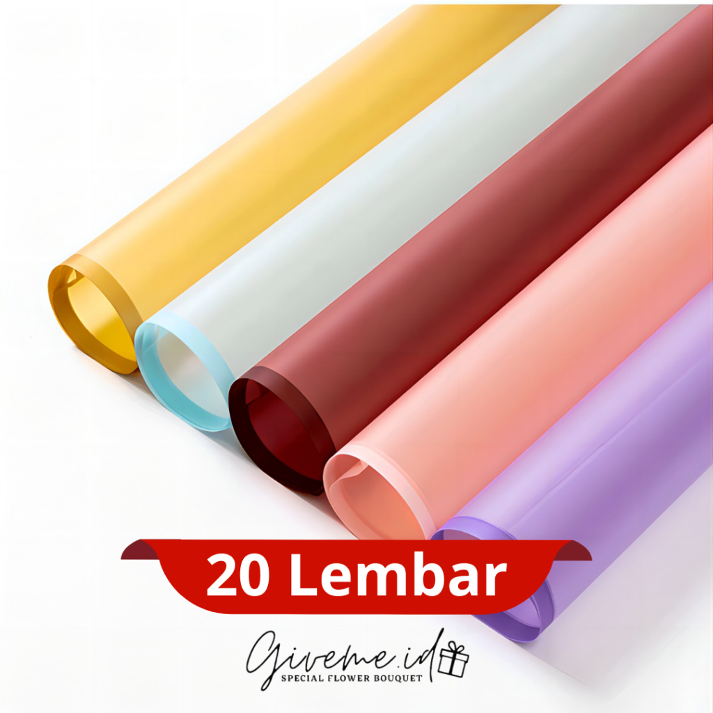 

Cellophane List Warna 20 LEMBAR Frame Kertas Buket Bunga Korean Wraping Paper Florist Transparan
