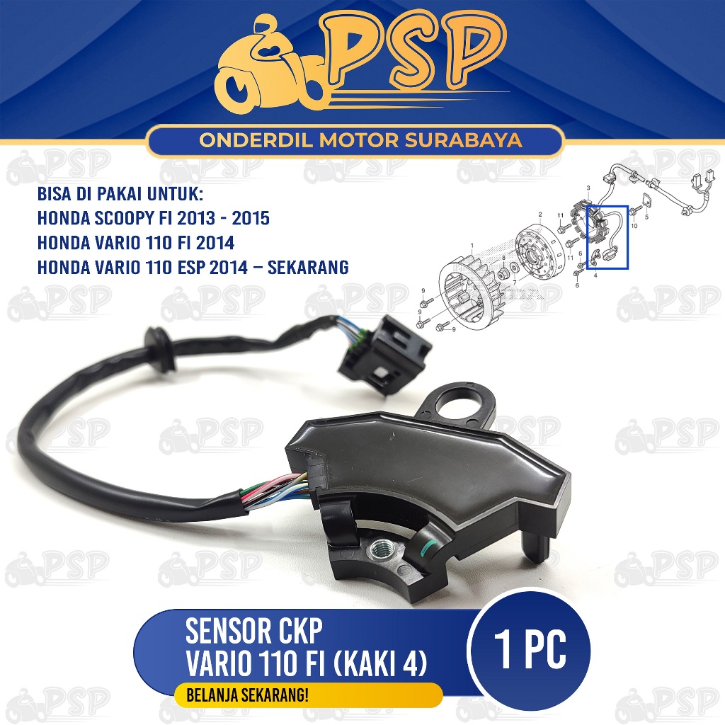 Sensor CKP Vario110 Fi (Kaki 4) - Spull Magnit CKPS ACG Stater Honda Scoopy FI Vario 110 FI Remote