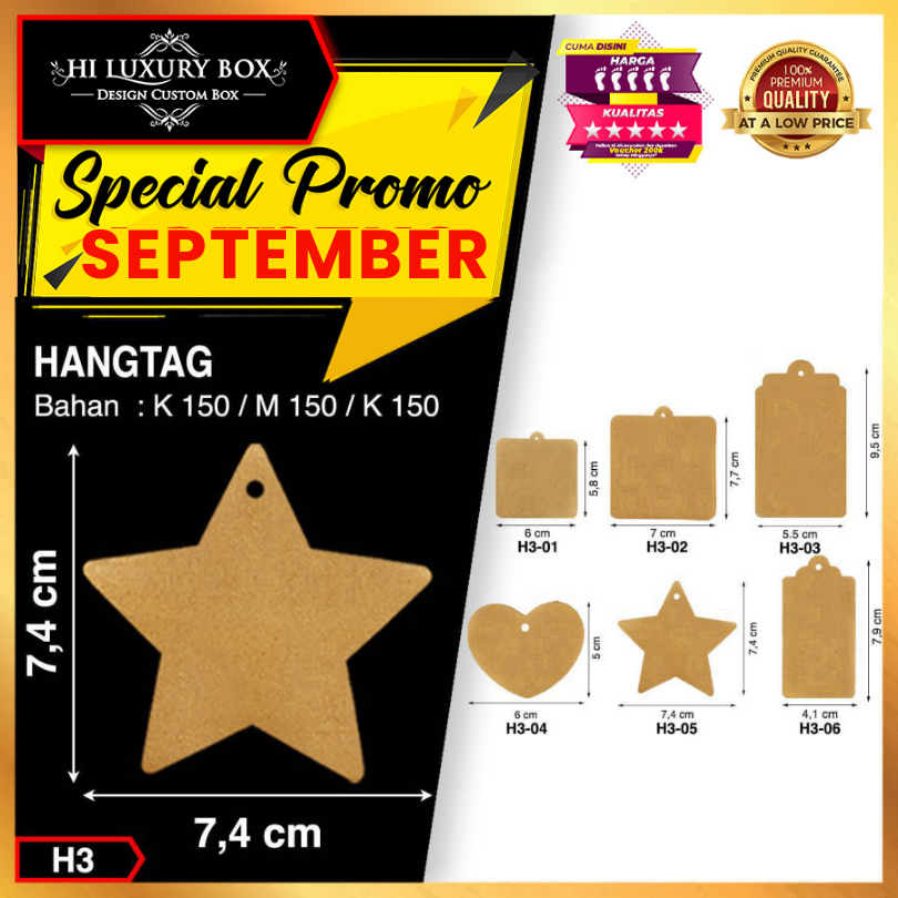 

Hang Tag | Label Baju | Hangtag Baju | Hangtag Polos | Kraft | Murah | H3