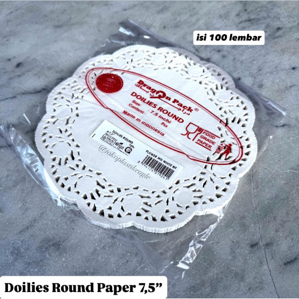 [isi 100 Lembar] Doilies Round Paper 7,5”