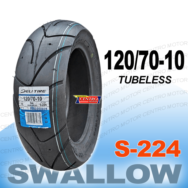 Swallow S224 120/70-10 Tubeless. Ban Belakang VESPA LX/LS.