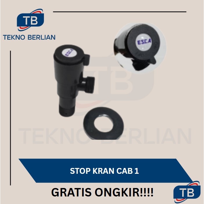 Stop Kran Air Jet Shower Cebok Keran Cab 1 F PVC 1/2" Hitam