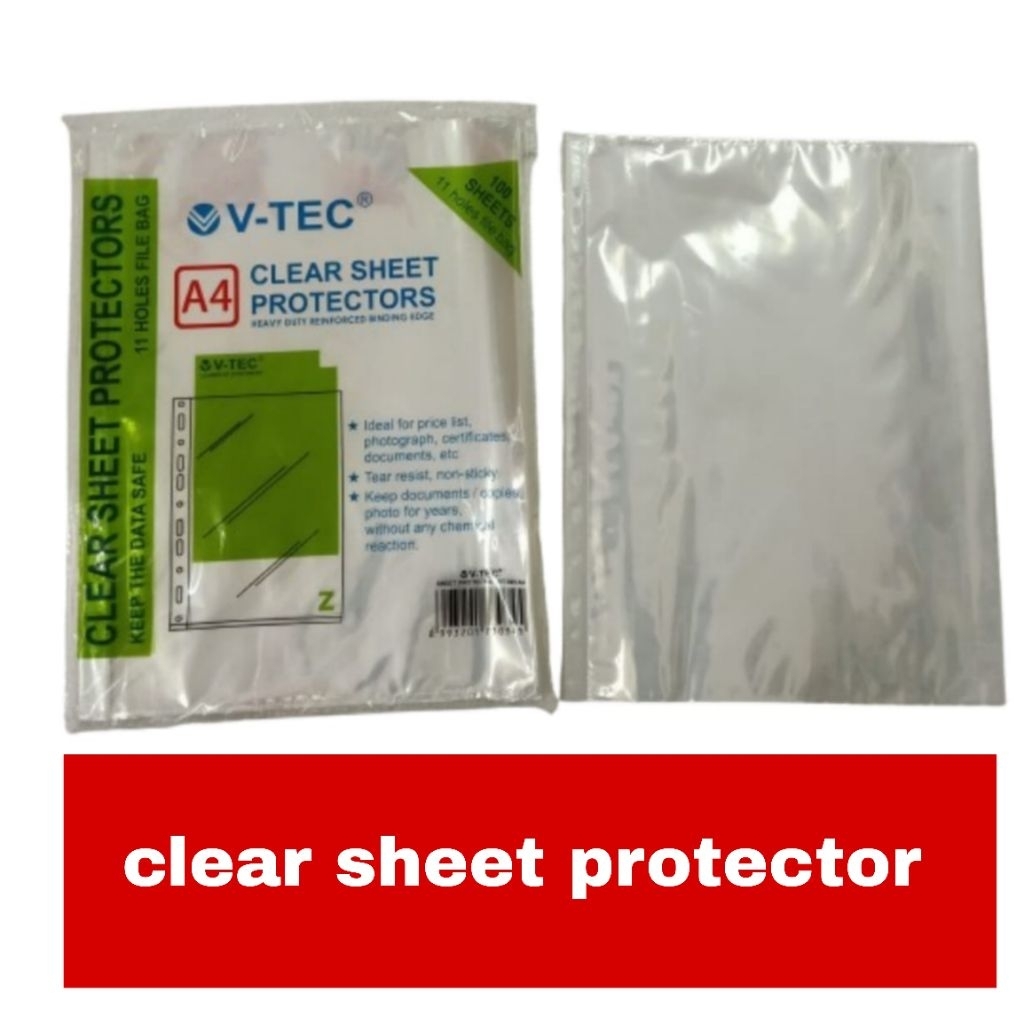 

v- tec sheet protector / pelindung kertas file ukuran f4/a4