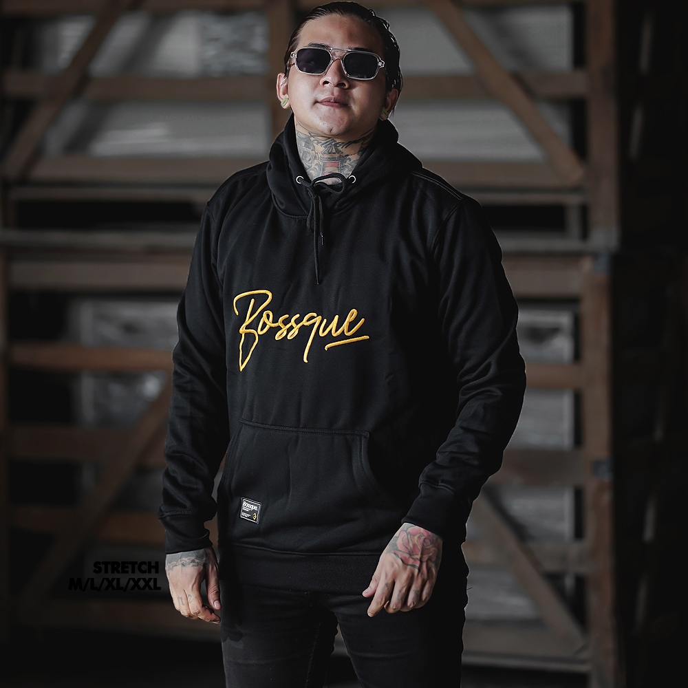 Bossque - Stretch Hoodie Pria Jumper Sweater Pria Pullover Jaket Hoodie Sweter Jaket Bordir Simple