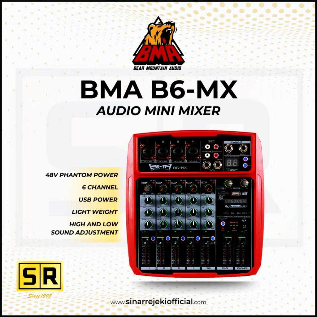 Mini Mixer BMA B6-MX 6 Channel / Mini Audio Mixer 6 CH