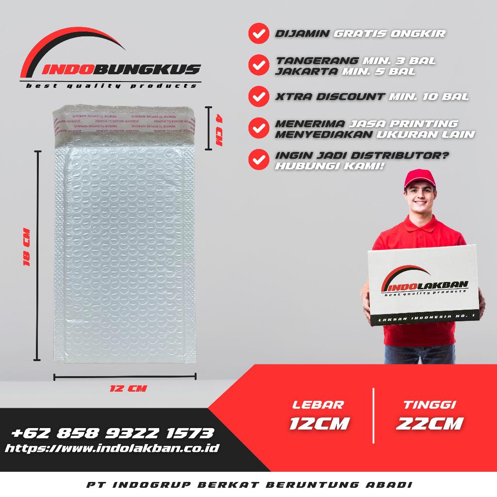 

[GRAB/GOJEK] Amplop Bubble Mailer Wrap Envelope Packaging 12x18 cm - Putih