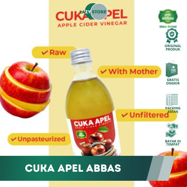 

ABBAS APPLE CIDER VINEGAR – cuka apel alami 300ml | mengandung mother culture | bantu pencernaan & imunitas tubuh
