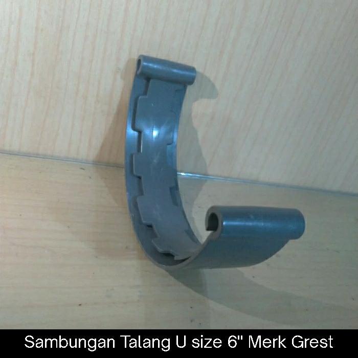 SAMBUNGAN TALANG AIR PVC OVAL 6" MERK GREST | 1/2 LINGKARAN | TALANG U