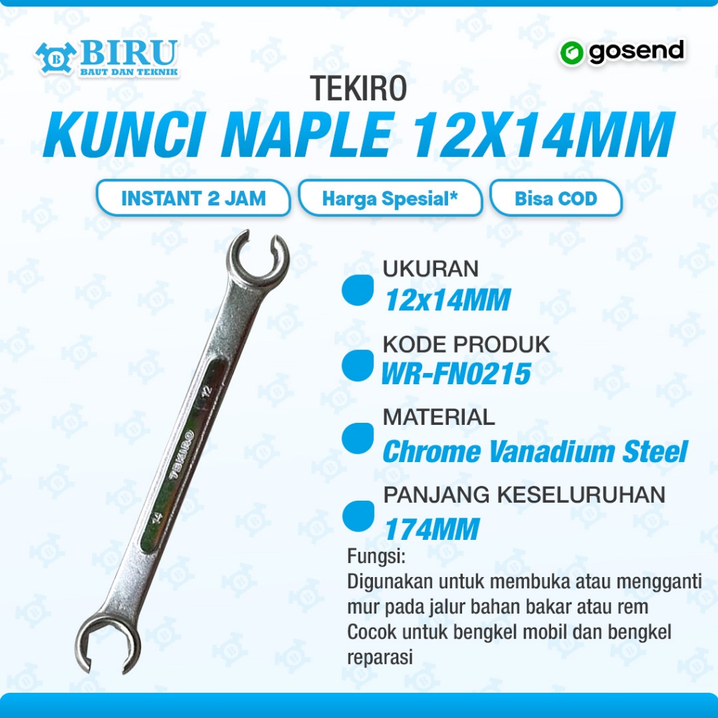 Kunci Nepel 12x14 mm Tekiro 12 x 14 mm