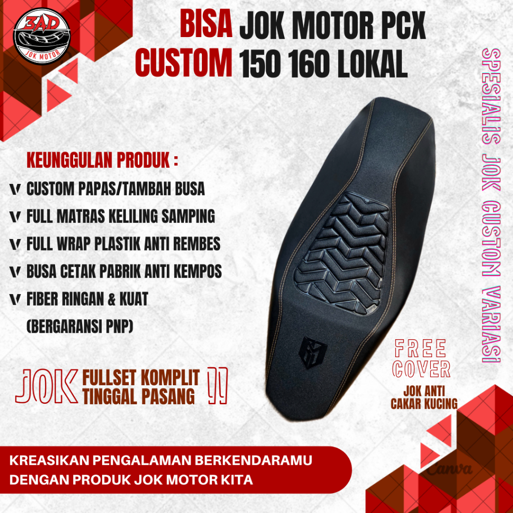 Jok motor pcx 150 160 fullset variasi siap pasang I Jok honda pcx lokal