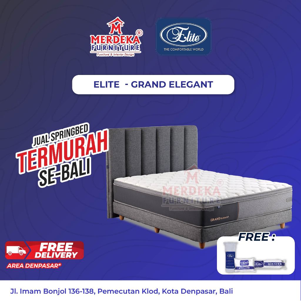 Kasur Elite ~ Grand Elegant | Spring Bed 160x200|Free Bantal|