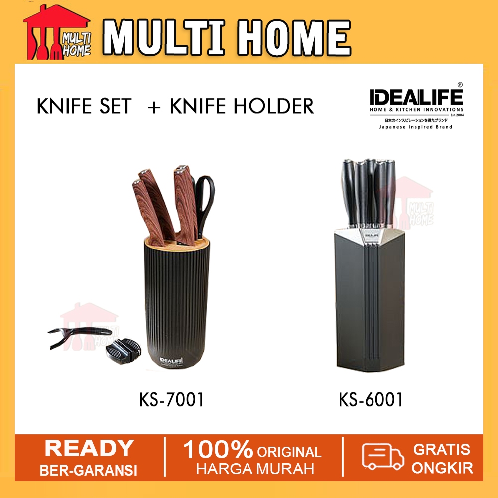 IDEALIFE Pisau Set / Knife Set - Perlengkapan Pisau Dapur Idealife KS-7001 / KS-6001