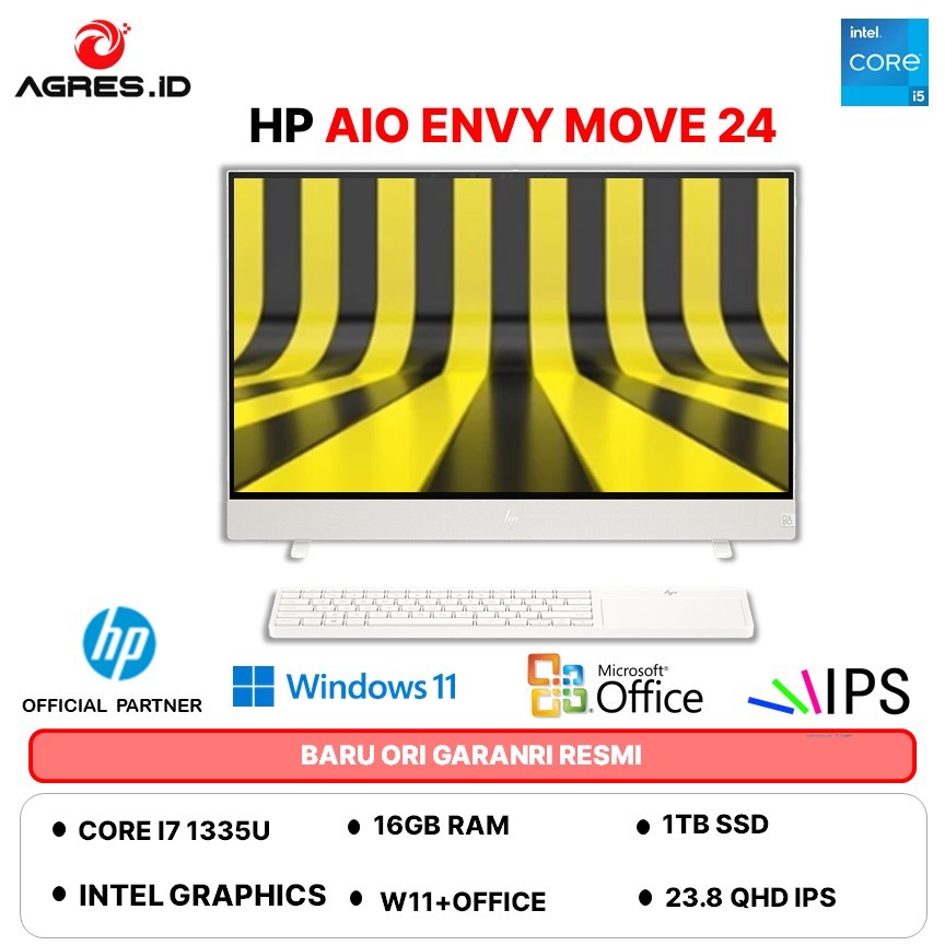 HP AIO ENVY MOVE 24 TOUCH I5 1335 16GB 1TB W11PRO+OHS 23.8QHD WHT -CS0003D