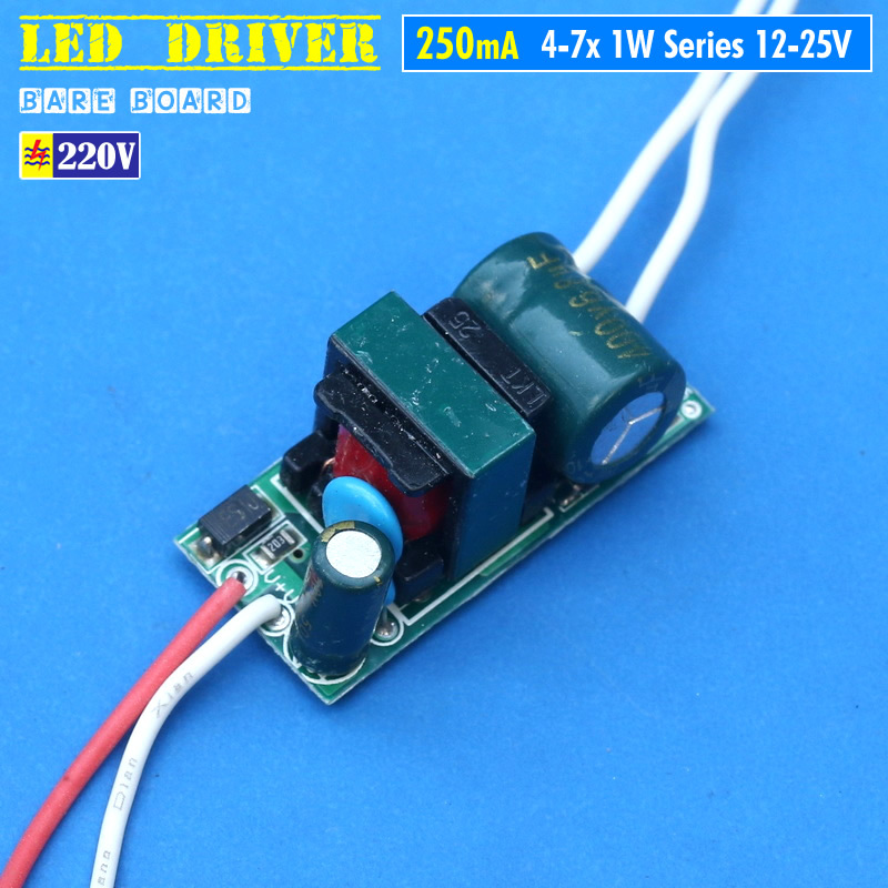 Driver Bohlam Lampu Led 5W 7W HPL COB 4-7x 1W Seri 250mA Bareboard IN.AC 220V OUT.DC 14-25V Lampu Le