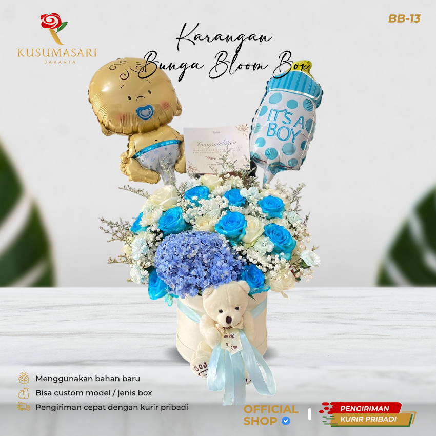 My Baby Boy  Karangan Bunga Bloom Box  Rangkaian Bloom Box  Bloom Box Balon  BB-13