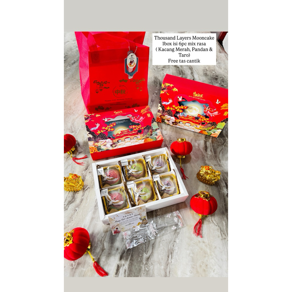 

Thousand Layers Mooncake isi 6pcs mix rasa