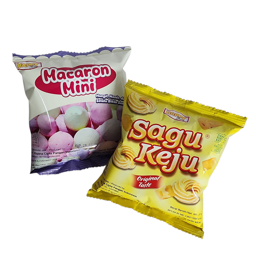 

Happy Time Sagu Keju , Macaron Mini - Netto 27gr