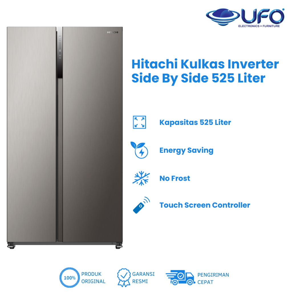 Hitachi Kulkas Inverter Side By Side 525 Liter HRSN9552DXID