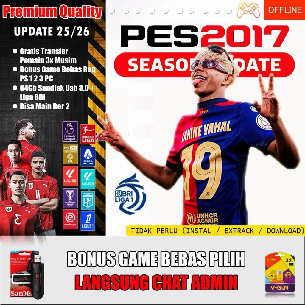 PES 2017 PATCH 2025-26 MUSIM 25/26 TIMNAS BRI LIGA 1 PC GAME