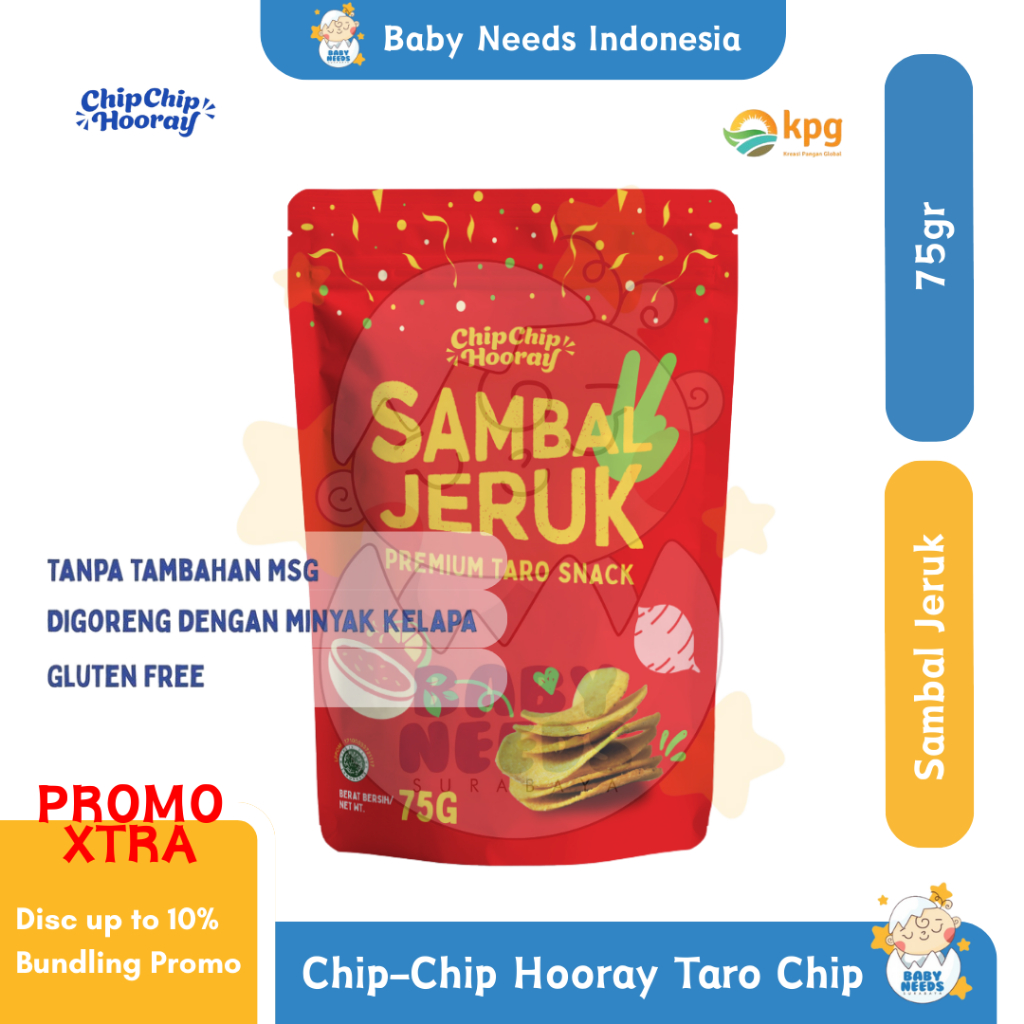 

Chip-Chip Hooray Sambal Jeruk 75g - Keripik Talas Premium Sehat
