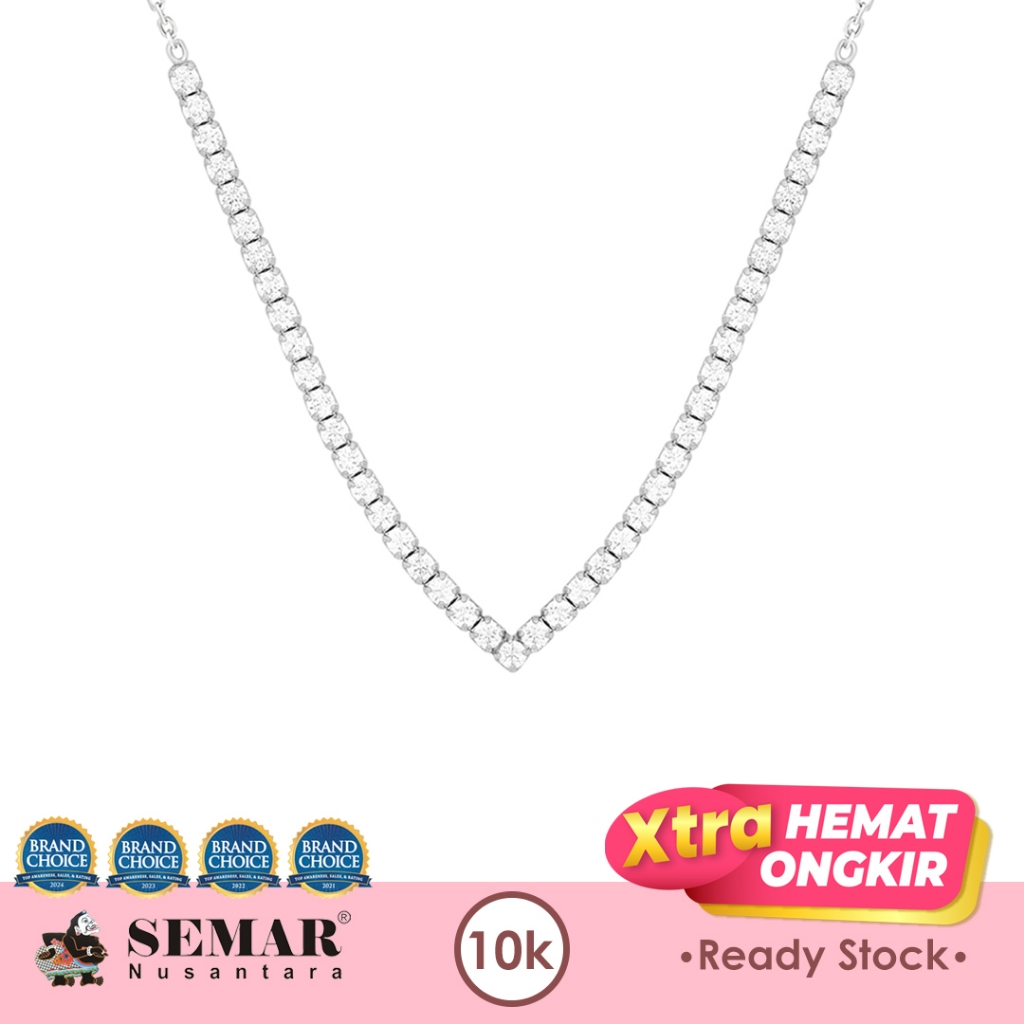 Kalung Emas Mini Aurel White Gold 10K Semar Nusantara